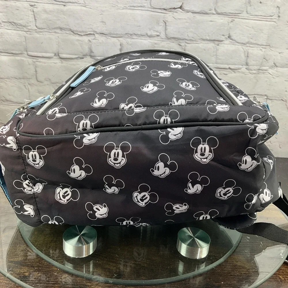 Disney Baby Black & White Mickey Mouse Multi Pc Diaper Bag Backpack w/14 Pockets - Picture 5 of 10